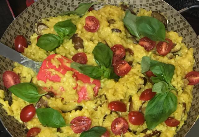 Risoto de linguiça calabresa