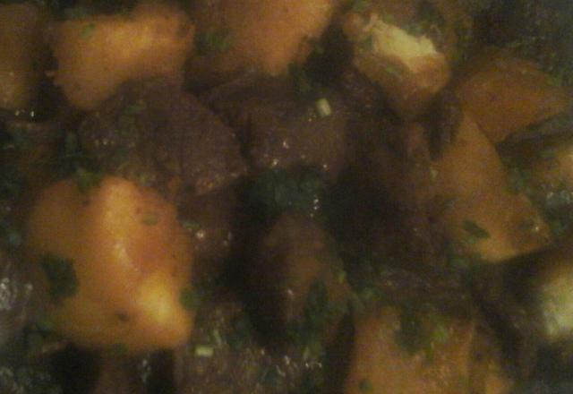 Carne de panela com mandioca