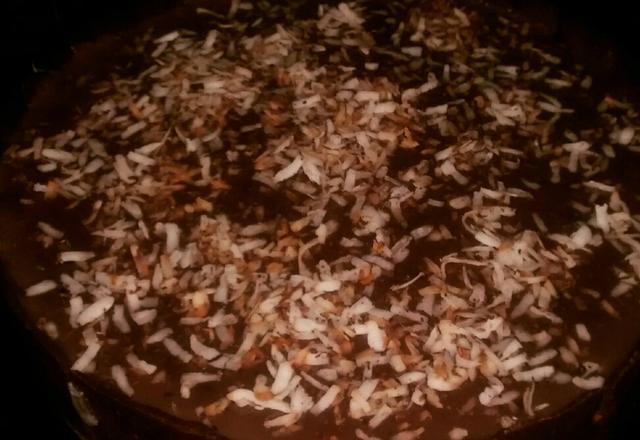 Torta de coco e chocolate