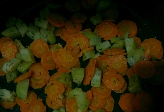 Legumes no vapor grelhados