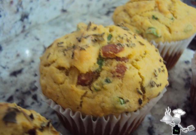 Muffins de bacon com queijo