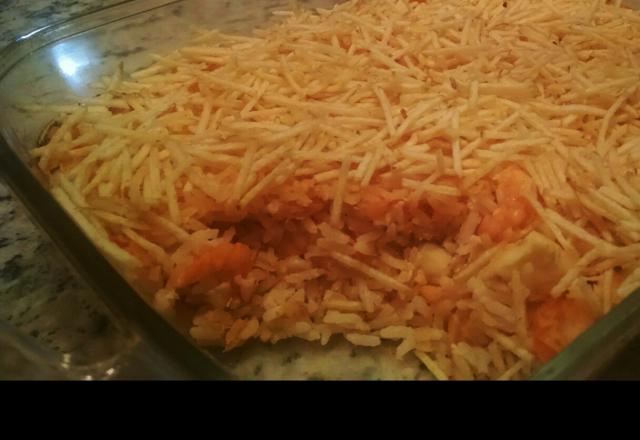 Risoto de camarão com queijo coalho e cream cheese