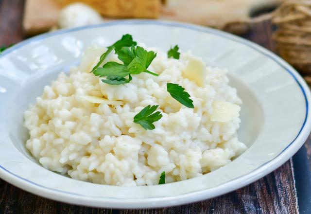 Risoto de provolone com manjericão