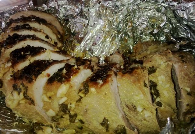 Lombo ao alho na churrasqueira