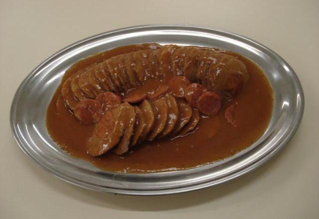 Carne assada com molho roti