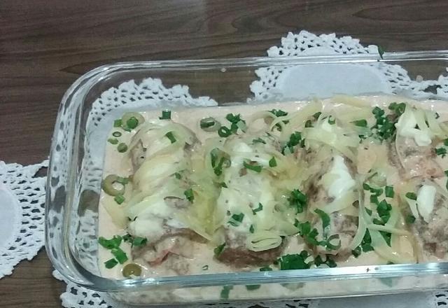 Bife à rolê de presunto e queijo