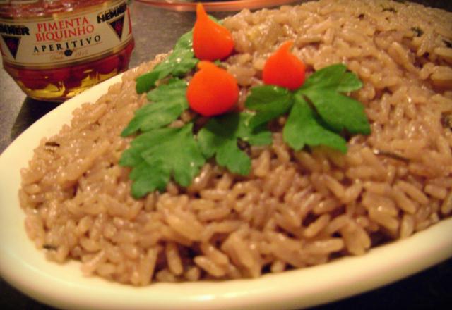 Risoto ao vinho tinto