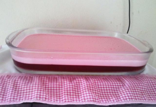 Gelatina cremosa com creme de leite