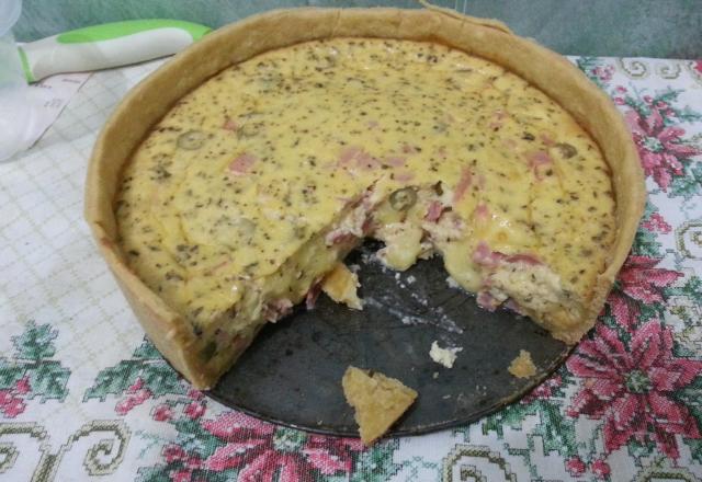 Torta de queijo com presunto