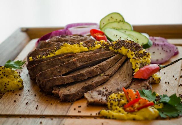 Picanha na mostarda e sal grosso