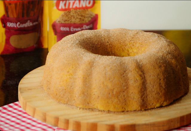 Bolo de fubá com canela e erva doce