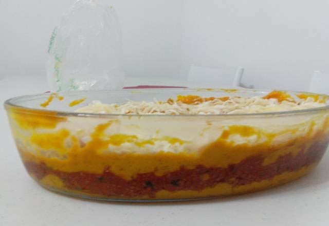 Escondidinho de carne moída e abóbora