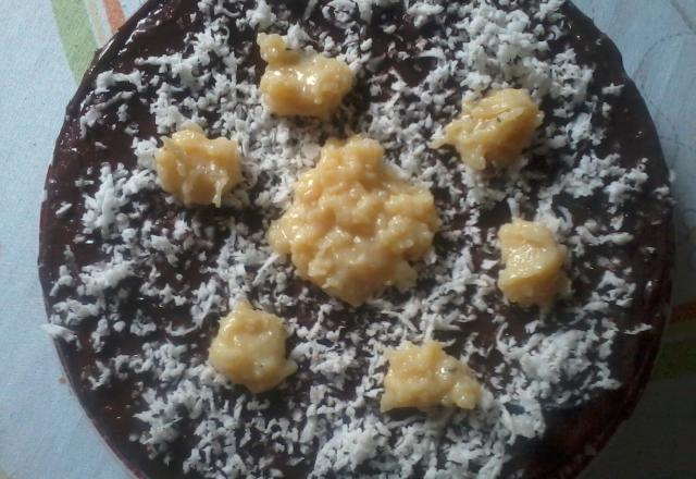 Bolo simples de chocolate com coco