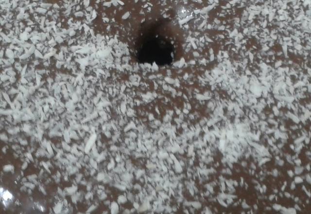 Bolo de Banana com cobertura de Brigadeiro