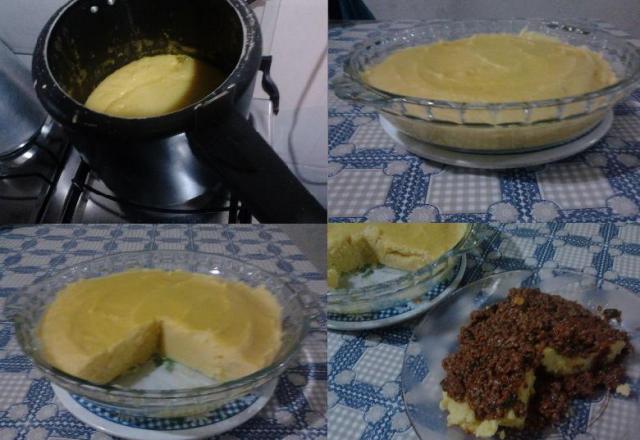 Polenta na panela de pressão