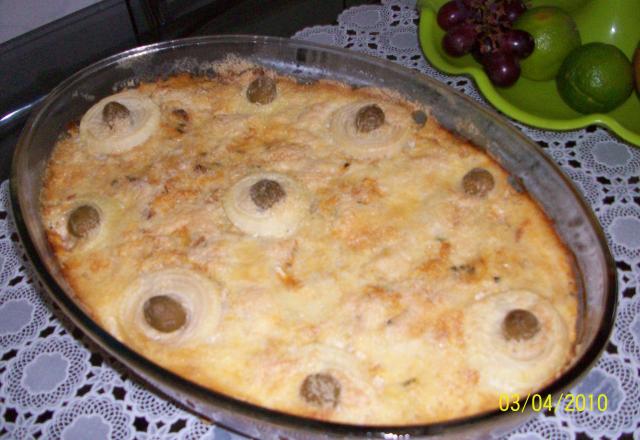 Torta de repolho com bacalhau