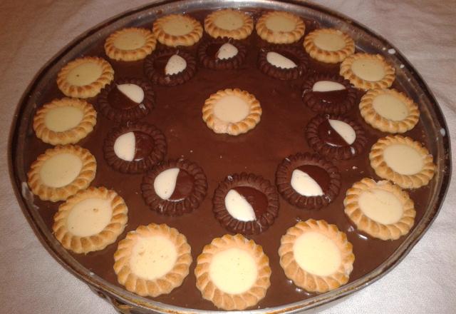 Pavê de chocolate preto e chocolate branco