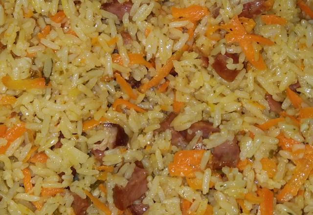 Arroz recheado na panela de pressão