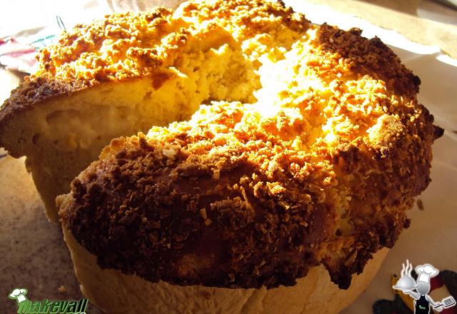 Pão de coco com leite condensado