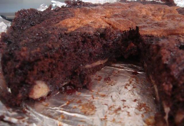 Bolo de chocolate com banana diferente