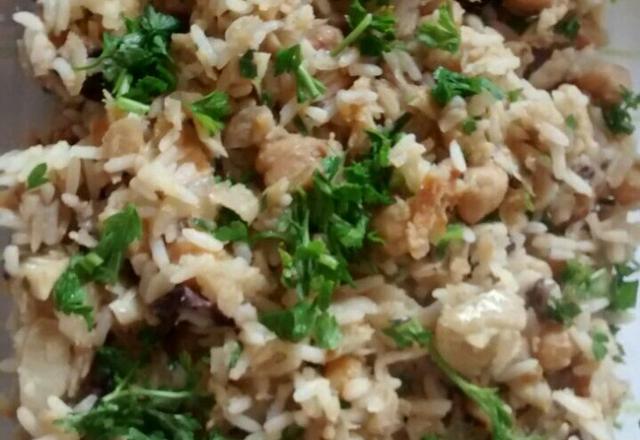 Arroz português com grão-de-bico