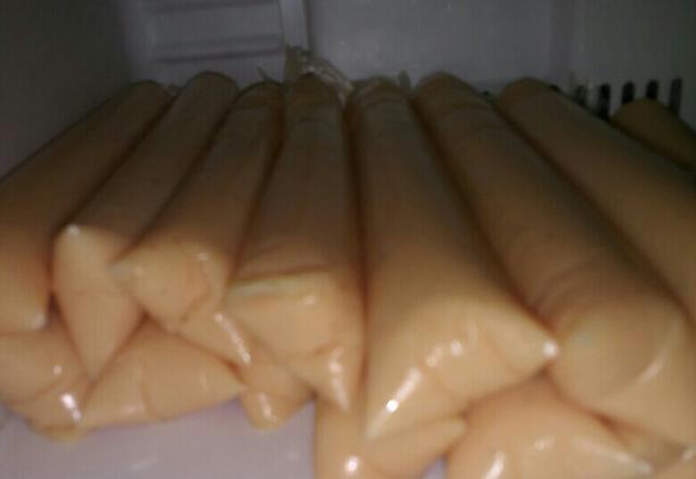 Sacolé de mamão cremoso