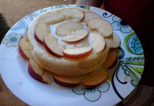 Bolo de maçã que vai ao micro-ondas