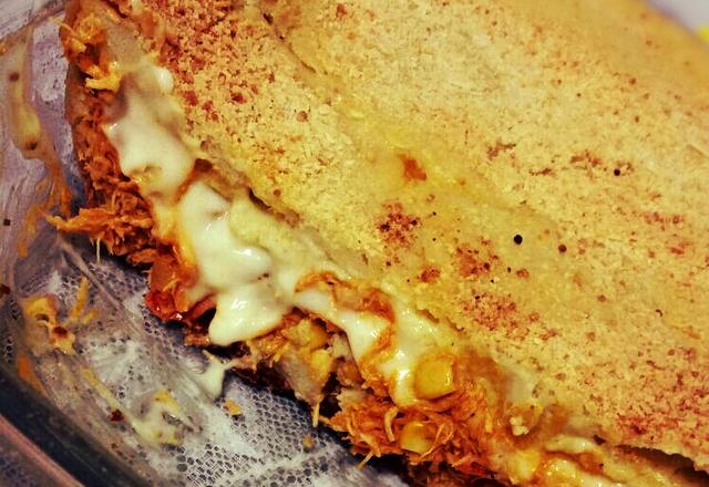 Torta de frango com requeijão de liquidificador