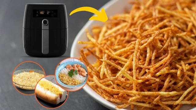 Batata palha caseira de comer rezando: receita na airfryer fica melhor e mais barata que a do mercado