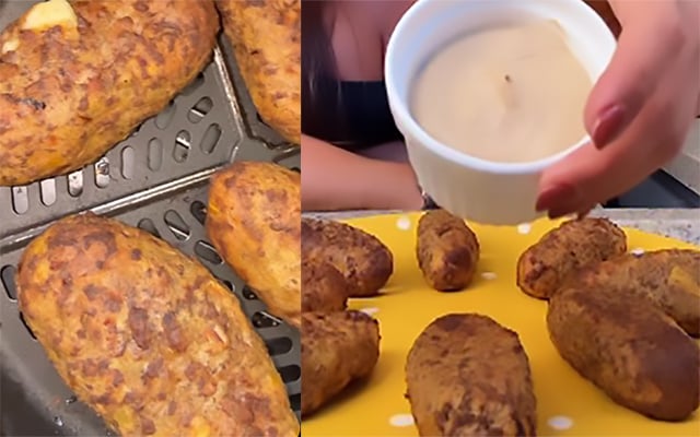 Croquete de carne suculento, saudável, fácil na airfryer: adoro comer de lanche quando não quero jantar