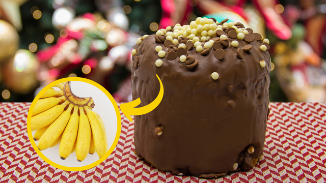 Experimentei o panetone Caribe e gostei tanto que fiz uma versão caseira da iguaria natalina inspirada no bombom de banana com chocolate