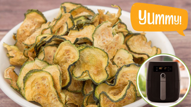 Chips de Abobrinha na air fryer é o crocante saudável que você queria pra beliscar ou incrementar o almoço