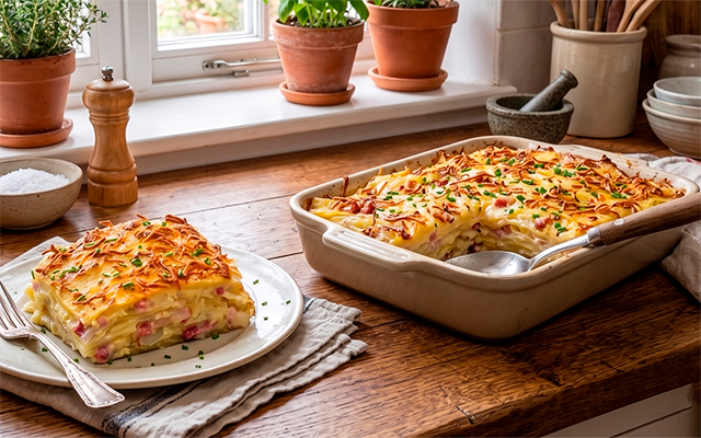 Batatas gratinadas com cebola, bacon e queijo: receita deliciosa do TudoGostoso para prato principal ou acompanhamento