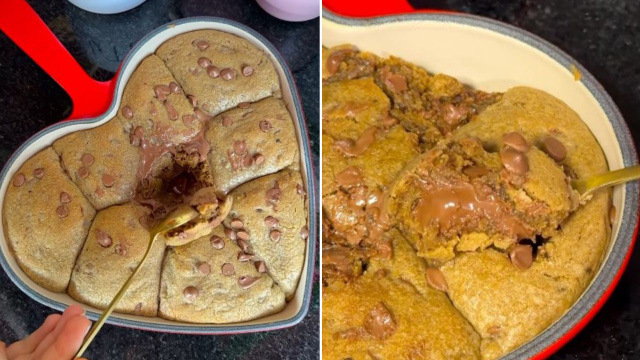 Vi a receita de cookie de colher com Nutella no TikTok, corri para experimentar e agora não quero saber de outra sobremesa