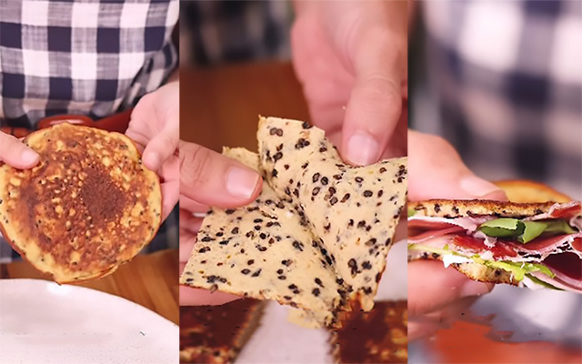 Meio panqueca, meio pão: receita fácil e rápida para comer um sanduíche sem farinha de trigo