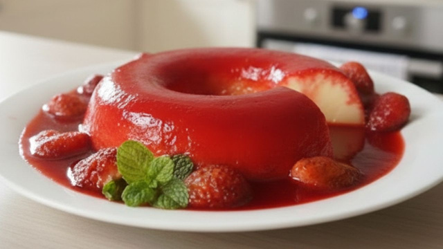 Não consegui esperar até o Natal e já fiz o pudim de morango do amor esse fim de semana: receita foi destaque do almoço de domingo!