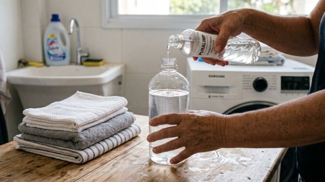 Misture água morna com algumas gotas de detergente neutro para fazer uma limpeza rápida no sofá (Créditos: Shutterstock)