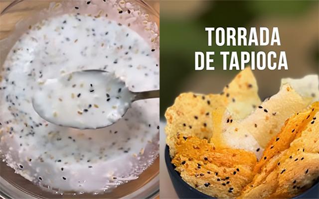 O segredo aqui é o forno: receita de torrada de tapioca crocante de 3 ingredientes muito fácil de fazer pro lanche ou café da manhã
