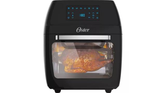 A Air Fryer 12 litros Oster conta com resistência superior e inferior independentes (Créditos: Oster/Mercado Livre)