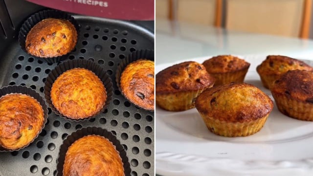 Por ser feito com aveia, esse muffin ajuda na saciedade entre refeições  (Créditos: Reprodução/@brunabs/Instagram)