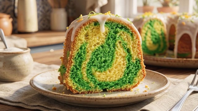 Use cúrcuma e corante alimentício para colorir a massa do bolo (Créditos: Imagem gerada com IA)