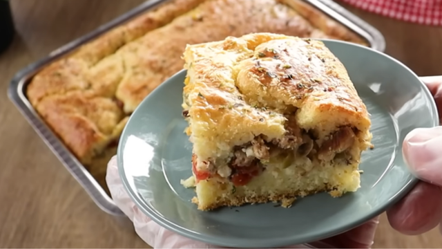 Aprendi essa receita de torta de sardinha muito fácil no liquidificador e fica fofinha como nuvem