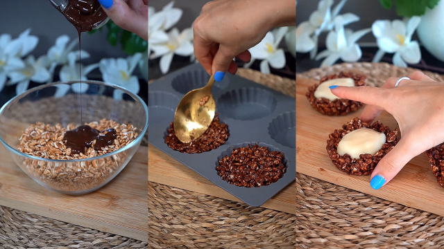 Tortinha de chocolate fit com recheio cremoso só precisa de 3 ingredientes para você não passar vontade de doce nem na dieta