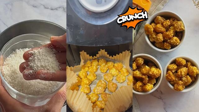 Pipoca de tapioca na airfryer: receita tem gostinho de queijo e fica muito crocante!
