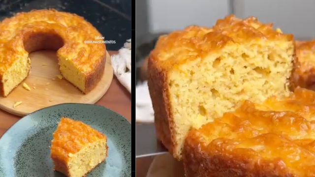 Bolo de milho saudável e fofinho SEM AÇÚCAR fácil de fazer para comer com o café da tarde
