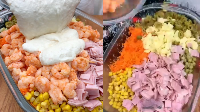 Esse salpicão de camarão vai virar a grande estrela da sua ceia de Natal; até o peru vai ficar com ciúmes