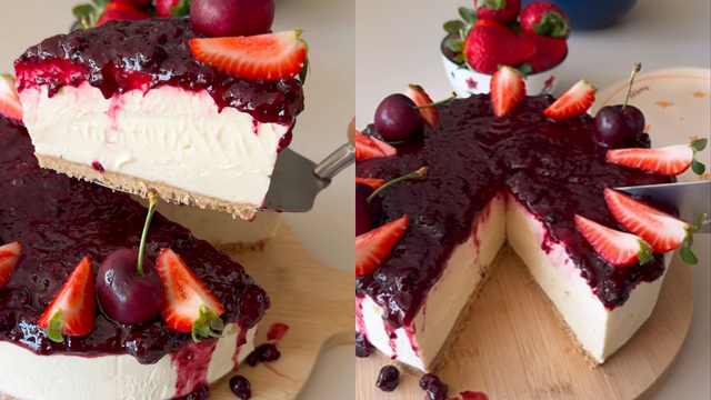 Cheesecake de frutas vermelhas: sobremesa cremosa e fácil para impressionar sua família neste Natal