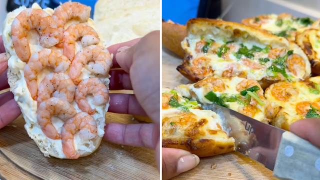 Aprendi com minha família uma receita de pão de alho com camarão que é irresistível