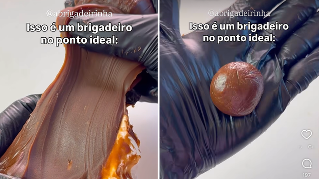 Brigadeiro no ponto certo. (Foto: reprodução @abrigadeirinha no Instagram)