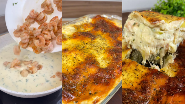 Adeus lasanha comum: essa lasanha de camarão com alho-poró que aprendi na internet é uma perdição